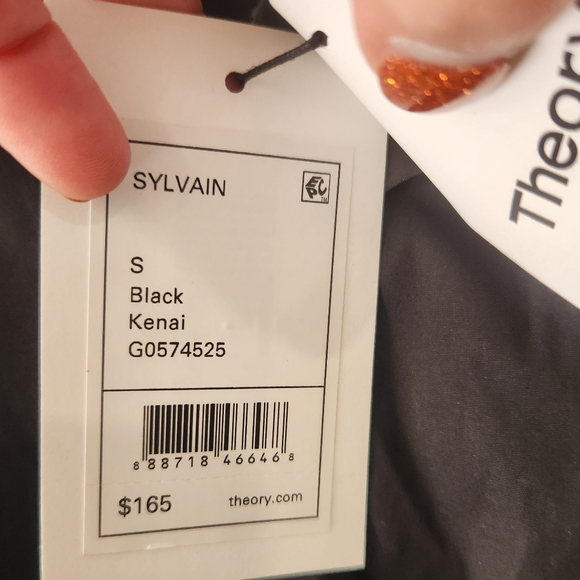 New Men's Theory Sylvain Black Shirt Small - Picture 4 of 8